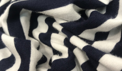 Трикотаж в сине-белую полоску ТР - 349