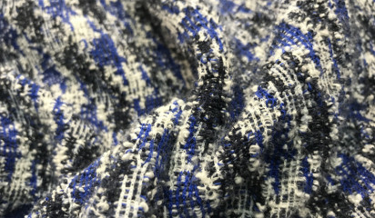 Трикотаж сине-белый букле ТР-353