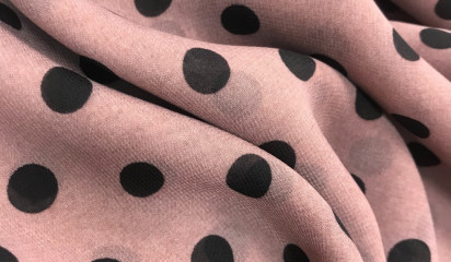 Шифон искусственный в горох Ш-02