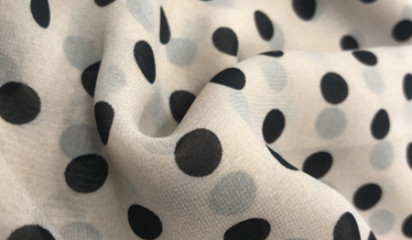 Шифон искусственный в горох Ш-076