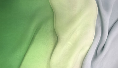 Шифон серо-зеленый переходной натуральный Ш-163/6