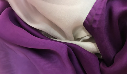 Шифон фиолетово-розовый переходной натуральный Ш-163/14