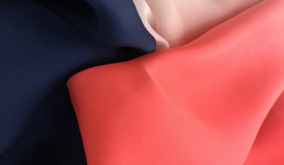 Шифон  красно-синий переходной натуральный Ш-163/18