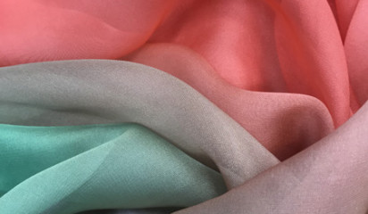 Шифон розово-зеленый переходной Ш - 121/2