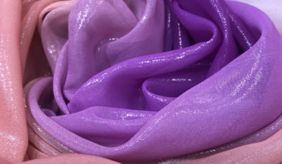 Шифон фиолетово-розовый с напылением  переходной Ш - 105/1