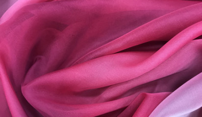Шифон розовый переходной Ш - 121/06