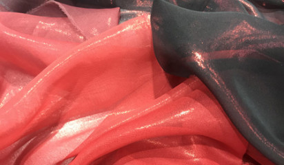 Шифон черно-красный с напылением переходной Ш - 105/8