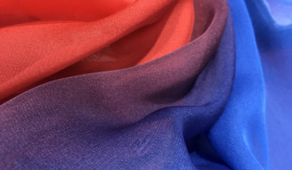 Шифон сине-красный переходной Ш - 121/11