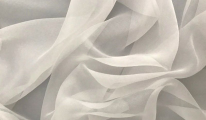 Шифон шелковый искусственный белый Ш-094/1