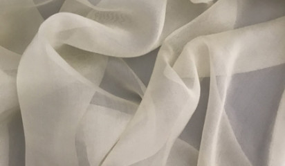 Шифон шелковый искусственный молоко Ш-094/3