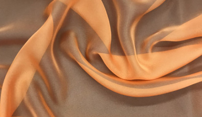 Шифон шелковый искусственный оранжевый Ш-094/19