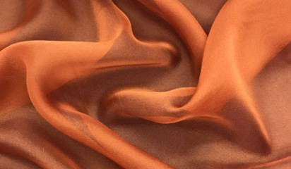Шифон шелковый искусственный оранжевый Ш-094/20