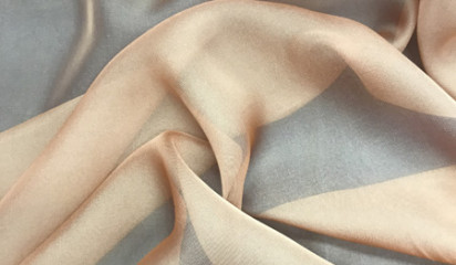 Шифон шелковый искусственный светло-оранжевый Ш -094/22