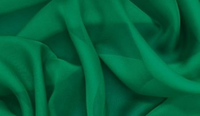 Шифон шелковый искусственный зеленый Ш-094/26