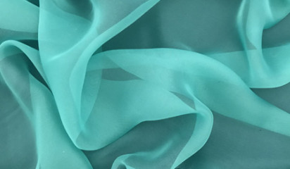 Шифон шелковый искусственный бирюзовый Ш-094/31