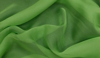 Шифон шелковый искусственный салатовый Ш-094/33