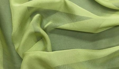 Шифон шелковый искусственный салатовый Ш-094/34