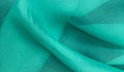 Шифон шелковый искусственный бирюзовый Ш-094/36