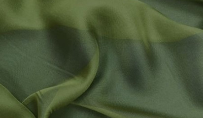 Шифон шелковый искусственный зеленый Ш-094/37
