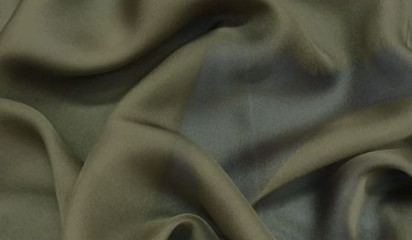 Шифон шелковый искусственный темно-оливковый Ш-094/38