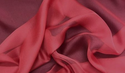 Шифон шелковый искусственный малиновый Ш-094/44