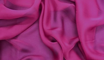 Шифон шелковый искусственный фуксия Ш-094/48