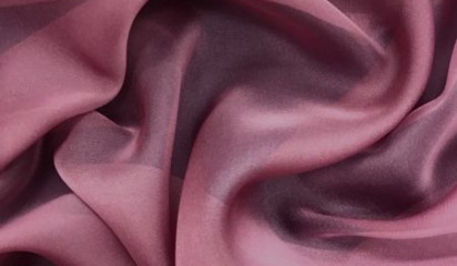 Шифон шелковый искусственный брусничный Ш-094/46