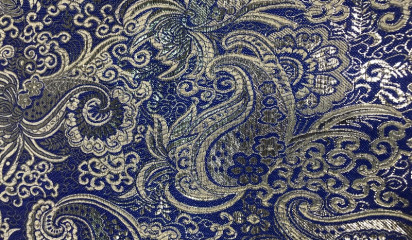 Парча синяя с золотом ПР-062/10