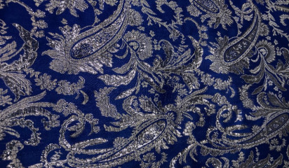 Парча синяя с серебром ПР-062/11