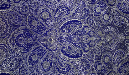 Парча синяя с серебром ПР-062/13