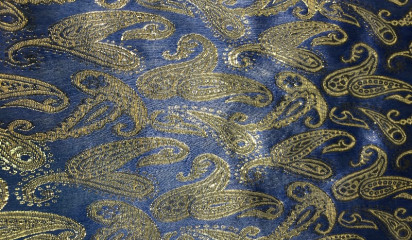 Парча синяя с золотом ПР-062/14