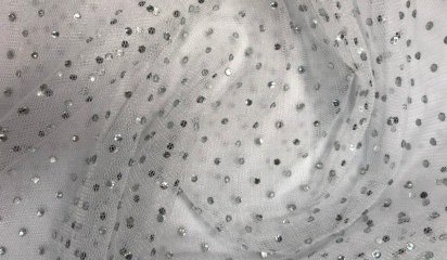 Сетка декоративная со стразами серая С-1794