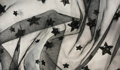 Сетка декоративная  с напылением черная  С-358