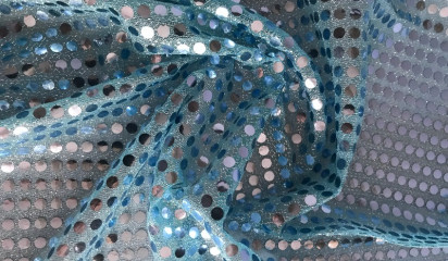 Сетка блесточная с пайетками голубая БЛ-001/5