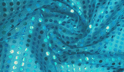 Сетка блесточная с пайетками голубая БЛ-001/6