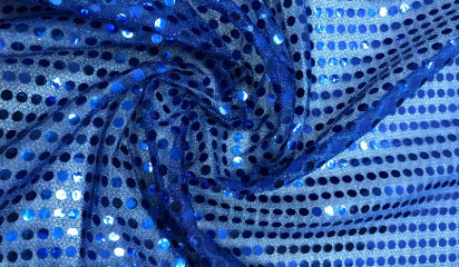 Сетка блесточная с пайетками ярко-синяя БЛ-001/7