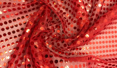 Сетка блесточная с пайетками красная БЛ-001/8