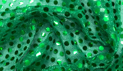 Сетка блесточная с пайетками зеленая БЛ-001/10