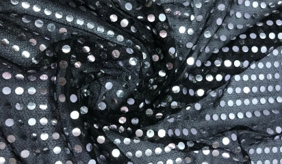 Сетка блесточная с пайетками черная БЛ-001/11