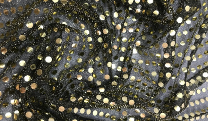 Сетка блесточная с пайетками черная БЛ-001/13
