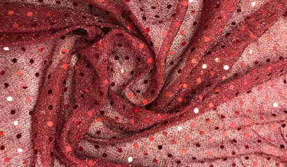 Сетка блесточная с пайетками красная БЛ-001/15