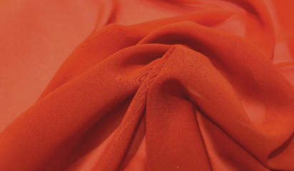 Шифон искусственный оранжевый Ш-001/17
