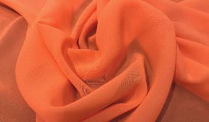 Шифон искусственный оранжевый Ш-001/18
