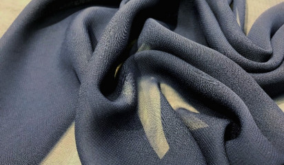 Шифон искусственный темно-синий Ш-001/30