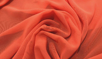 Шифон искусственный оранжевый КШ-020/021