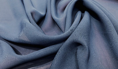 Креп-шифон искусственный темно-синий Ш-192/013