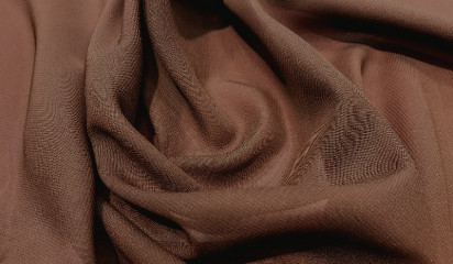 Креп-шифон искусственный коричневый Ш-192/016