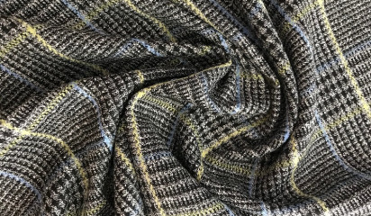 Костюмная ткань серая в клетку КМ - 451