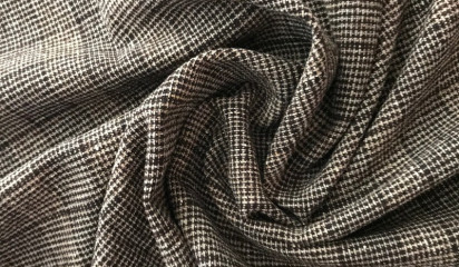 Костюмная ткань коричневая в клетку КМ - 14258