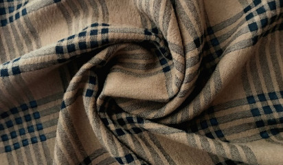 Костюмная ткань коричневая в клетку КМ - 11485